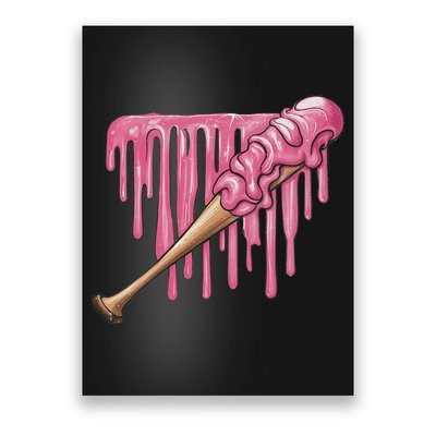 Baseball Ice Cream Baseball Bat With Sprinkles Drip Poster