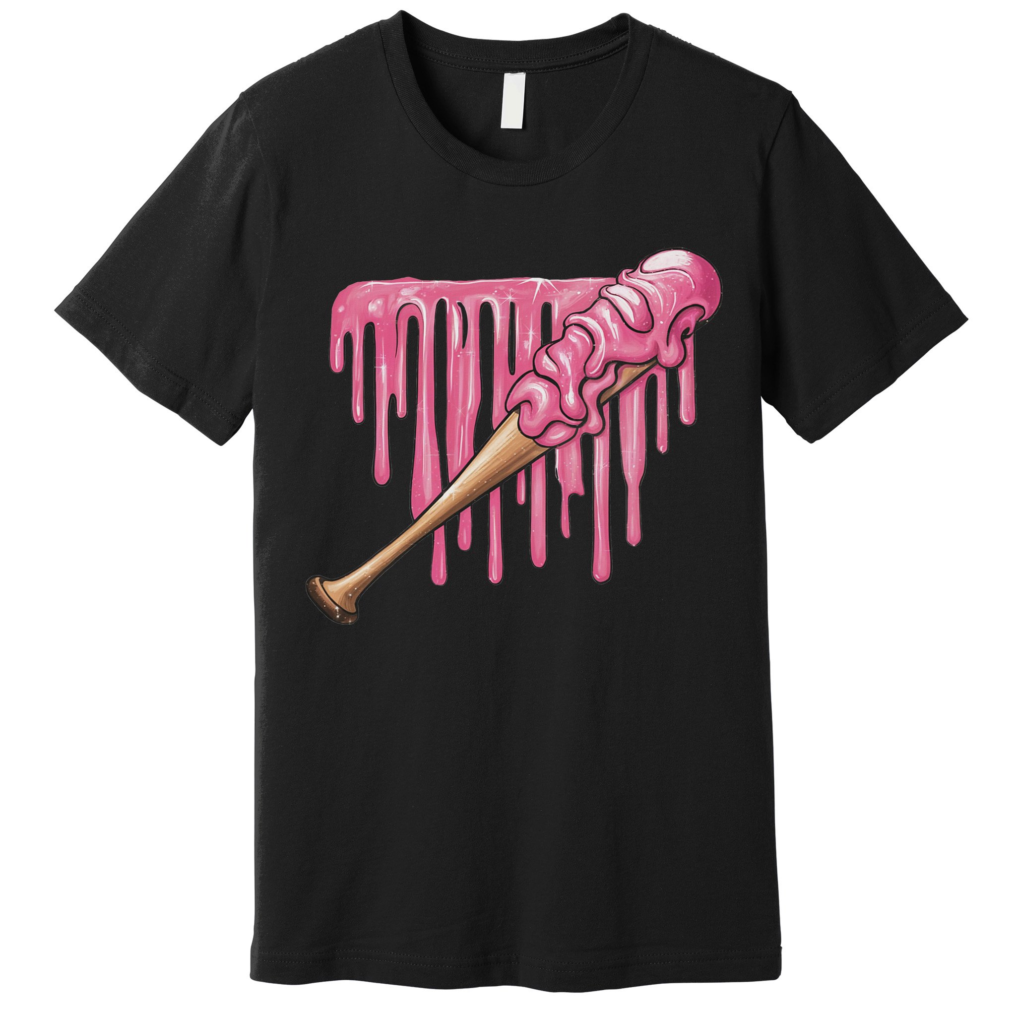 Baseball Ice Cream Baseball Bat With Sprinkles Drip Premium T-Shirt