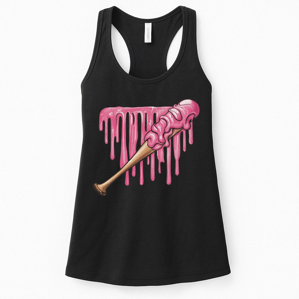 Baseball Ice Cream Baseball Bat With Sprinkles Drip Womens Tank Top