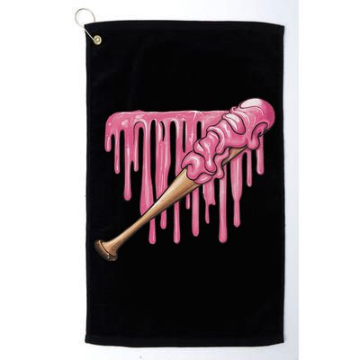 Baseball Ice Cream Baseball Bat With Sprinkles Drip Golf Towel