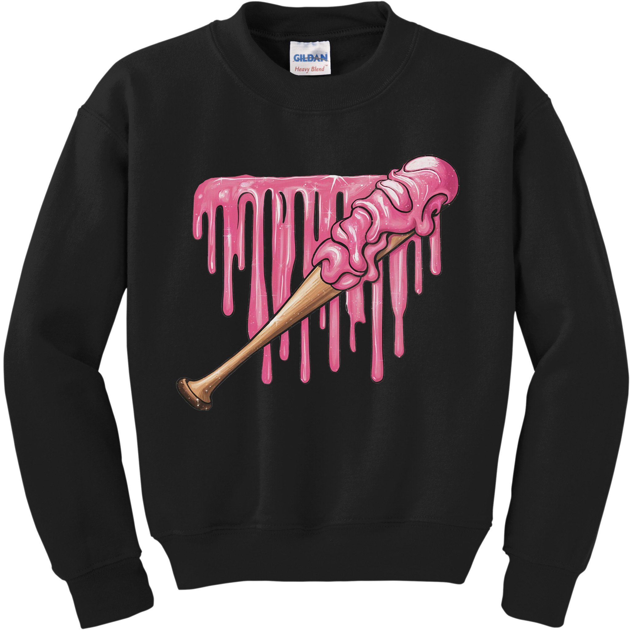 Baseball Ice Cream Baseball Bat With Sprinkles Drip Kids Sweatshirt
