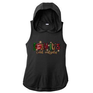 Baby ItS Cold Outside Lips Buffalo Plaid Christmas Pajama Ladies PosiCharge Tri-Blend Wicking Draft Hoodie Tank