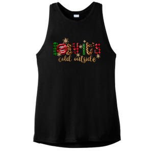 Baby ItS Cold Outside Lips Buffalo Plaid Christmas Pajama Ladies PosiCharge Tri-Blend Wicking Tank