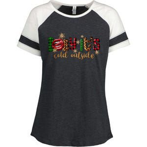 Baby ItS Cold Outside Lips Buffalo Plaid Christmas Pajama Enza Ladies Jersey Colorblock Tee