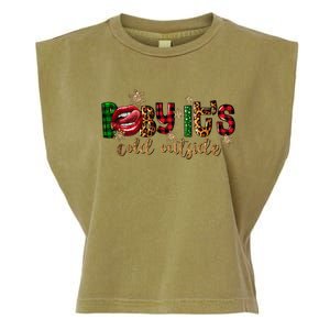 Baby ItS Cold Outside Lips Buffalo Plaid Christmas Pajama Garment-Dyed Women's Muscle Tee