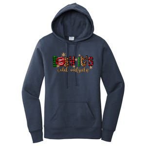 Baby ItS Cold Outside Lips Buffalo Plaid Christmas Pajama Women's Pullover Hoodie