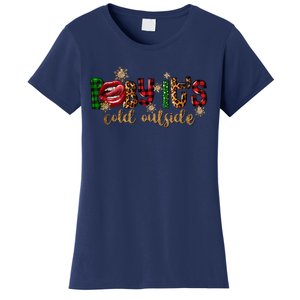 Baby ItS Cold Outside Lips Buffalo Plaid Christmas Pajama Women's T-Shirt