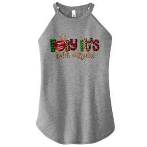 Baby ItS Cold Outside Lips Buffalo Plaid Christmas Pajama Women's Perfect Tri Rocker Tank