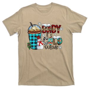 Baby ItS Cold Outside With Ice Coffee Plaid Christmas Gifts T-Shirt