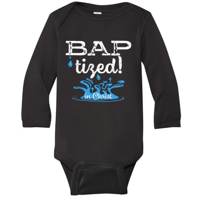 Baptized In Christ Christian Water Baptism Gift Baby Long Sleeve Bodysuit