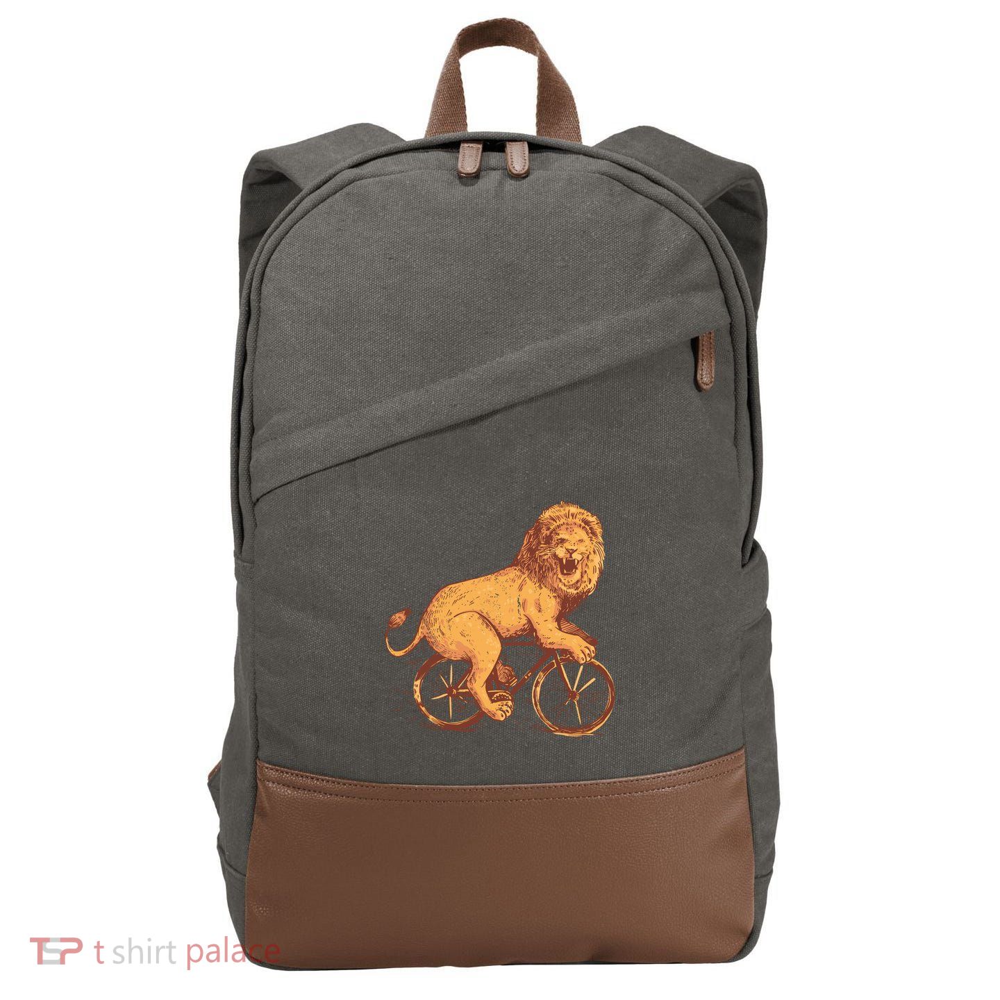 Bicycle Lion Cotton Canvas Backpack