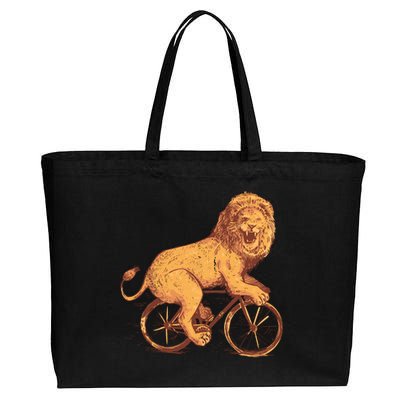 Bicycle Lion Cotton Canvas Jumbo Tote