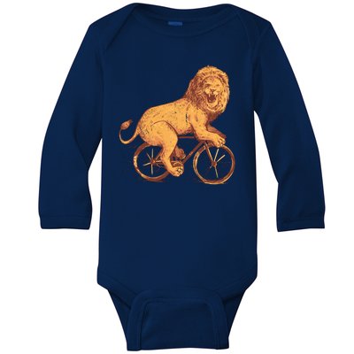 Bicycle Lion Baby Long Sleeve Bodysuit