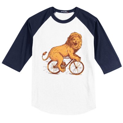 Bicycle Lion Baseball Sleeve Shirt