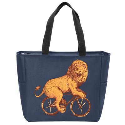 Bicycle Lion Zip Tote Bag