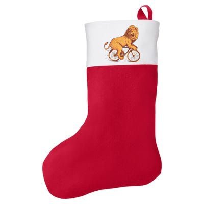 Bicycle Lion Felt Holiday Christmas Stocking