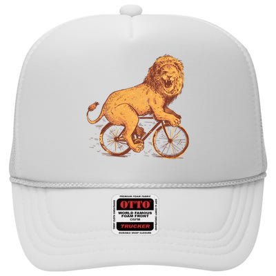 Bicycle Lion High Crown Mesh Back Trucker Hat