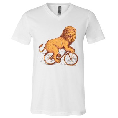 Bicycle Lion V-Neck T-Shirt