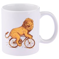 Bicycle Lion 11oz C Handle Ceramic Mug