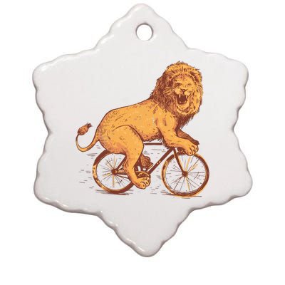 Bicycle Lion Ceramic Star Ornament