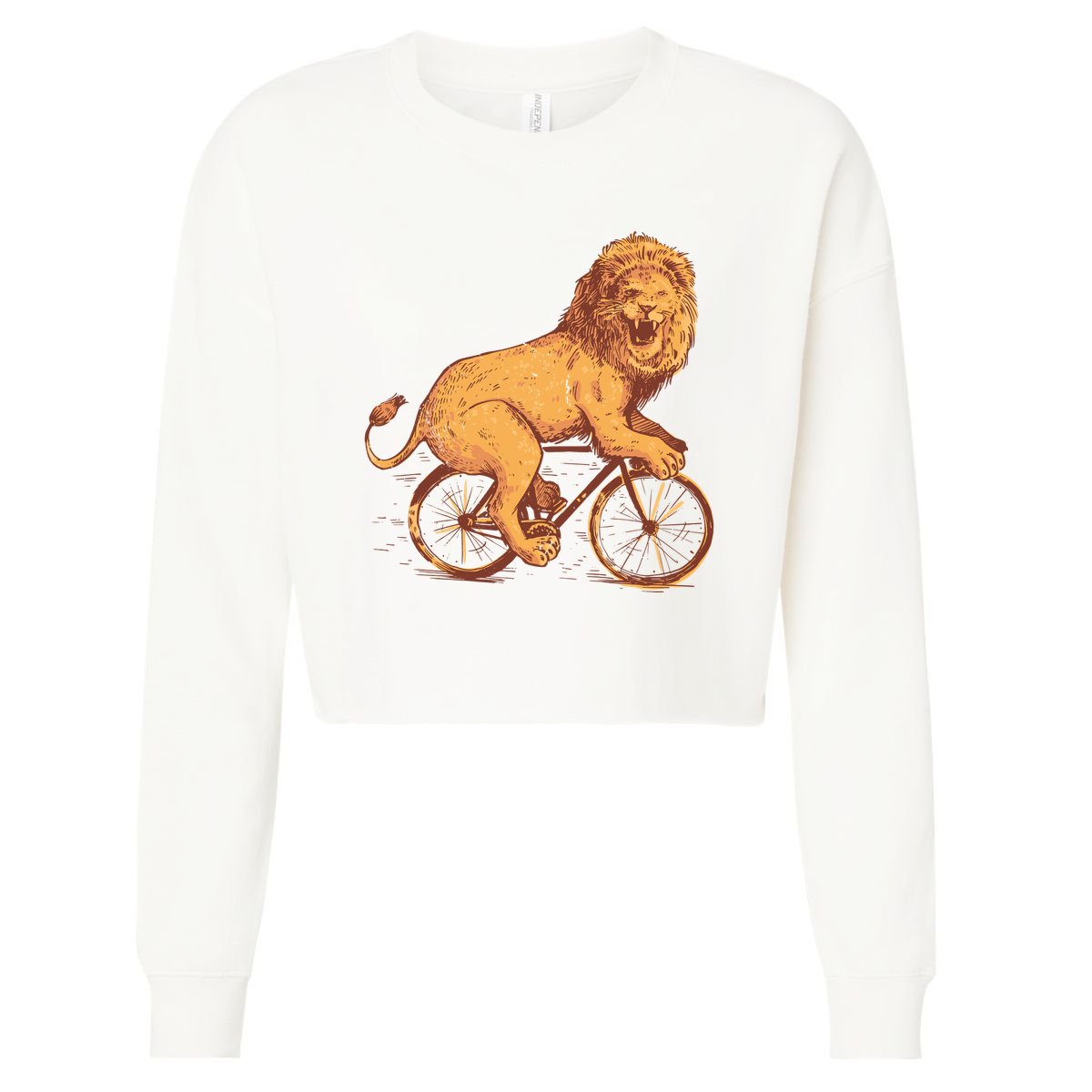 Bicycle Lion Cropped Pullover Crew
