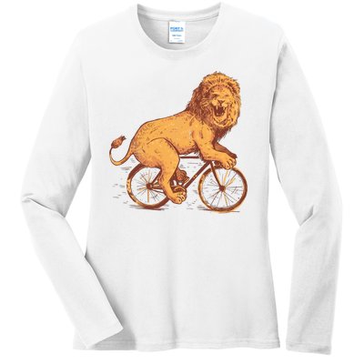 Bicycle Lion Ladies Long Sleeve Shirt