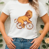 Bicycle Lion Womens T-Shirt