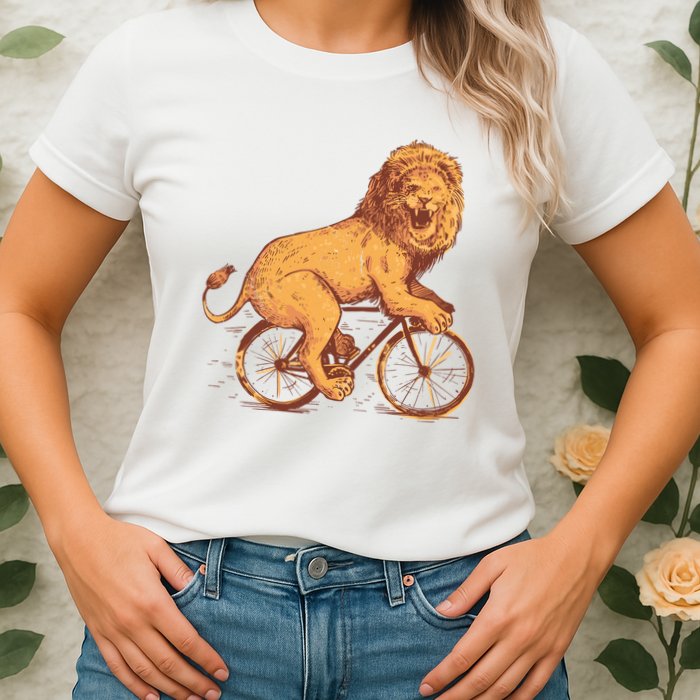 Bicycle Lion Womens T-Shirt