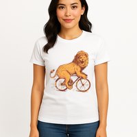 Bicycle Lion Womens T-Shirt