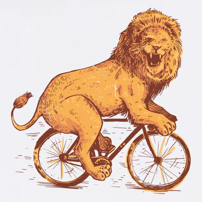 Bicycle Lion Womens T-Shirt