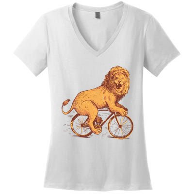 Bicycle Lion Women's V-Neck T-Shirt