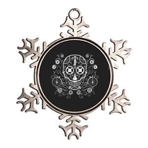 Bicycle Skull Metallic Star Ornament