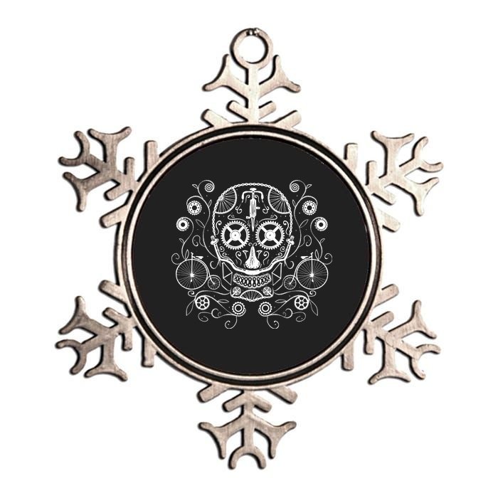 Bicycle Skull Metallic Star Ornament