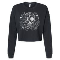 Bicycle Skull Cropped Pullover Crew