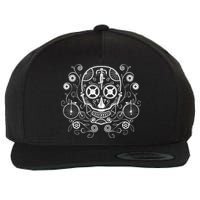 Bicycle Skull Wool Snapback Cap