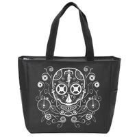 Bicycle Skull Zip Tote Bag