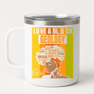 Black Independence Day Cute Gift Geologist Love A Black Geology Gift 12 oz Stainless Steel Tumbler Cup