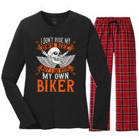 Biker I DonT Ride My Own Bike But I Do Ride My Own Biker Women's Long Sleeve Flannel Pajama Set 