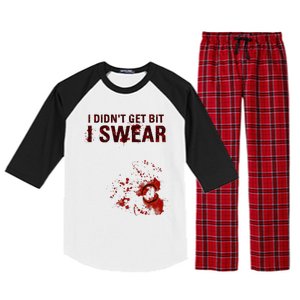 Bloody I DidnT Get Bit Funny Zombie Bite Halloween Raglan Sleeve Pajama Set