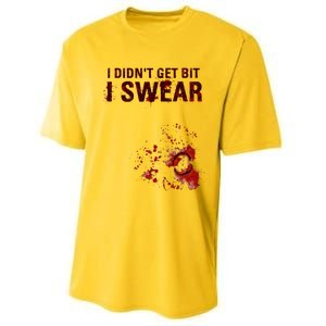 Bloody I DidnT Get Bit Funny Zombie Bite Halloween Performance Sprint T-Shirt