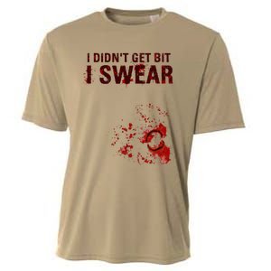 Bloody I DidnT Get Bit Funny Zombie Bite Halloween Cooling Performance Crew T-Shirt