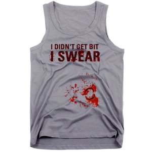 Bloody I DidnT Get Bit Funny Zombie Bite Halloween Tank Top