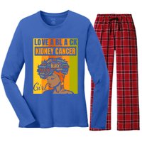 Black Independence Day Love A Black Ney Cancer Meaningful Gift Women's Long Sleeve Flannel Pajama Set 