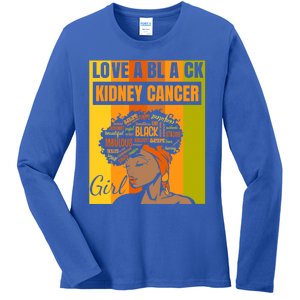 Black Independence Day Love A Black Ney Cancer Meaningful Gift Ladies Long Sleeve Shirt