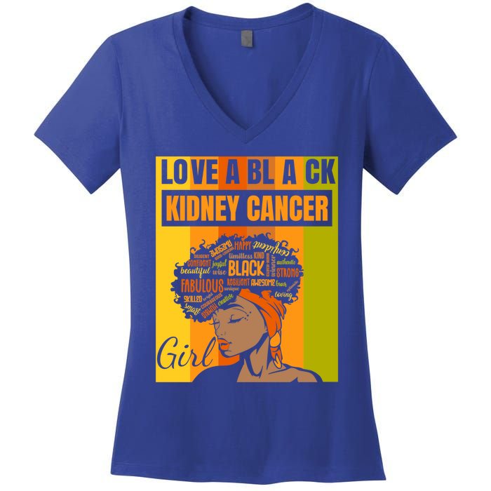 Black Independence Day Love A Black Ney Cancer Meaningful Gift Women's V-Neck T-Shirt