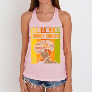 Black Independence Day Love A Black Ney Cancer Meaningful Gift Women's Knotted Racerback Tank