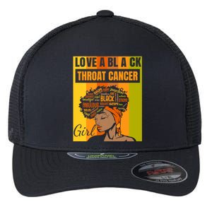 Black Independence Day Love A Black Throat Cancer Cute Gift Flexfit Unipanel Trucker Cap