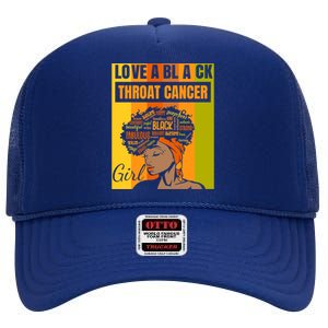 Black Independence Day Love A Black Throat Cancer Cute Gift High Crown Mesh Back Trucker Hat