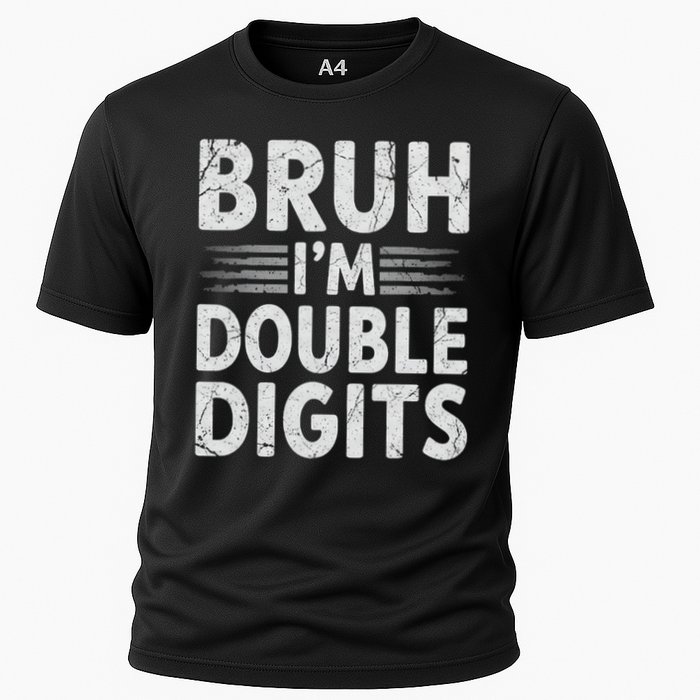 Bruh I'm Double Digits 10th Birthday Gifts 10 Year Old Boy Cooling Performance Crew T-Shirt