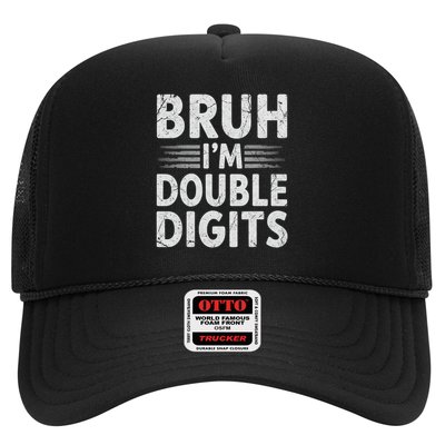 Bruh I'm Double Digits 10th Birthday Gifts 10 Year Old Boy Trucker Hat